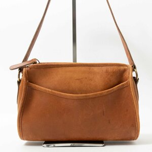 【1円スタート】COACH コーチ USA製 ショルダーバッグ 斜め掛け 婦人鞄 オールドコーチ フルグレインレザー ブラウン ファスナー開閉式