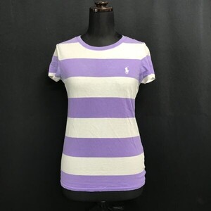 ラルフローレン/Ralph Lauren SPORT★Tシャツ/半袖カットソー【レディースS/紫×白/purple×white/ボーダー】Tops◆BH705