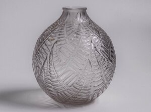 【アンティーク】 ルネラリック R.LALIQUE エスパリオン オパルセントグラス 箱付 E1194G 西洋美術 古美術 骨董 古玩 唐物 花瓶