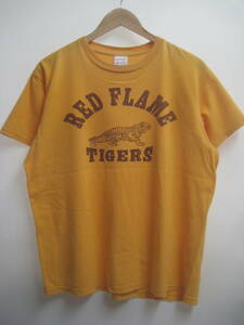 一点物!! EDWIN エドウィン ビンテージ プリントＴシャツ RED FLAME TIGERS 良柄 MADE IN USA サイズ L