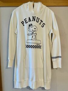 ユニクロ　UNIQLO レディース　women スウェット　ワンピース　スヌーピー　SNOOPY 長袖　白　ホワイト　XXL used 美品