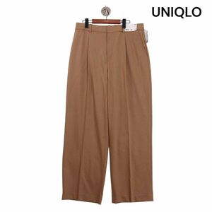 【新品 23SS】 UNIQLO ユニクロ 通年 ストレッチ♪ タック ワイド パンツ Sz.XXL　レディース 大きいサイズ 特大 未使用　K4B00716_8#R