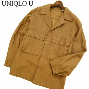 21ss UNIQLO U ユニクロ ユー ルメール 通年★ ジャージー ワーク シャツ ジャケット Sz.S　メンズ キャメル　C3T02969_4#O