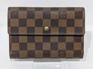 【1円～】Louis Vuitton ルイヴィトン LV ポルトトレゾール　エュイパピエ N61202 ダミエ 財布 三つ折り