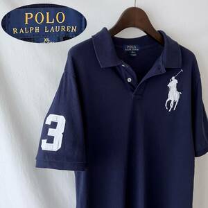 ■ 良品 ■ POLO RALPH LAUREN ■ ビッグポニー ■ ポロシャツ ■ コットン ■ XL 18-20 ■ メンズS程度 ■ ネイビー ナンバリング ■ /