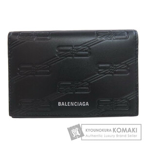 BALENCIAGA バレンシアガ 722476 BBロゴ カードケース レザー レディース 中古