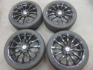 Sebring GEM RAYS アルミ ホイール 黒？ 17インチ 17X7J +52 4H PCD100・2020年製 215/40R17 タイヤ付 4本 フィットGE8