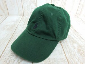 POLO RALPHLAUREN/ポロ ラルフローレン：キャップ 6パネル グリーン 帽子 古着 中古/USED