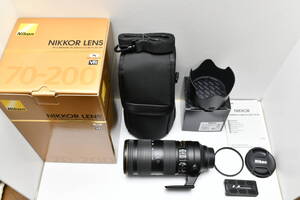 ニコン　レンズ　AF-S NIKKOR 70-200mm f/2.8E FL ED VR　現行型　元箱あり　レンズプロテクター・三脚座プレート付　USED