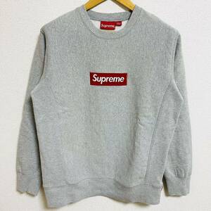 Supreme Box Logo Crewneck Heather Grey Red S 15aw 2015年 ヘザーグレー 赤 レッド ボックスロゴ クルーネック トレーナー 胸ロゴ