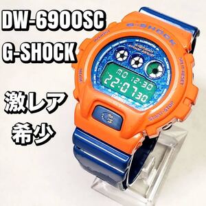 【動作良好】G-SHOCK Gショック Crazy Colors クレイジーカラーズ オレンジ ブルー 腕時計 DW-6900SC-4JF おすすめ 人気