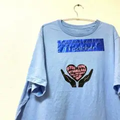 g GEORGE ヴィンテージ　メンズ　Tシャツ　ブルー　2XL プリント