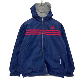 adidas ナイロン ジャケット アディダス S ネイビー キッズ ブルゾン フルジップ 古着卸 アメリカ仕入 a609-6027