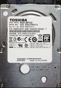 TOSHIBA MQ01ABF032 2.5インチ 7mm SATA600 320GB 40回 17390時間