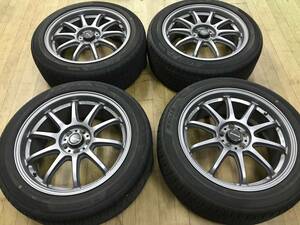 PRODRIVE GC010G 215/50R17 ECOS PCD100-5穴 7.5J+50 4本 中古 レガシィ B4 ツーリングワゴン エクシーガ インプレッサ