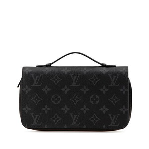 ルイ ヴィトン モノグラム エクリプス ジッピー XL ラウンドファスナー 長財布 M61698 ブラック PVC レザー LOUIS VUITTON 【中古】