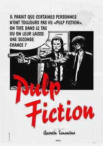 フランス版イラストポスター『パルプ・フィクション』（Pulp Fiction）★タランティーノ/ジョン・トラボルタ/ユマ・サーマン