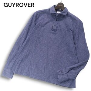 イタリア製★ GUYROVER ギローバー 通年★ 長袖 ポロシャツ Sz.L メンズ ネイビー　I5T00089_1#C