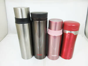 N8899【水筒】4本★THERMOS サーモス★JNO-501/FFM-500 500ml★FFM-350 350ml★JCG-400 400ml★ケータイマグ ステンレスボトル★中古★