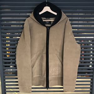 【超美品】フェンディ フーテッドパーカー コーデュロイ ベージュ ブラック #52 XL FW1129 フード付き 13056