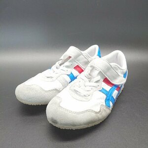 ◇ Onitsuka Tiger キッズ ラウンドトゥ ミッドカット マジックテープ スニーカー サイズ19.5 ホワイト系 メンズ E