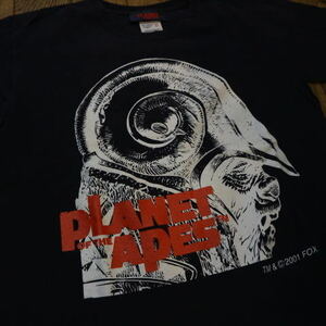 00s PLANET OF THE APES 猿の惑星 Tシャツ L ブラック 半袖 プリント 20th Century Fox 映画 ムービー キャラクター ヴィンテージ