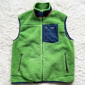 希少 美品 XLサイズ 廃盤 パタゴニア クラッシックレトロX フリースベスト ライトグリーン系 ボア patagonia CLASSIC RETRO-X メンズ 