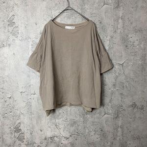 PAS DE DEUX L ブラウス Tシャツ 半袖 レディース ベージュ 綿