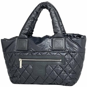 シャネル CHANEL コココクーン スモール トートバッグ ココマーク ハンドバッグ ナイロン ブラック A48610 レディース 【中古】