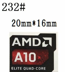 232# 【AMD A10 ELITE QUAD-CORE】エンブレムシール　■20*16㎜■ 条件付き送料無料