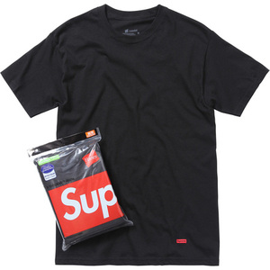 M■Supreme Hanes Tagless TeesヘインズTシャツtee黒1枚box logo