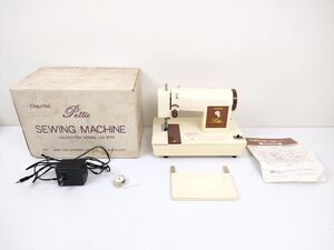 8 クリスター ミシン 工業 本縫い 小型 電動 元箱付 動作確認済 LD-100 PETTIE SEWING MACHINE Crystal◆家電 昭和 レトロ 当時物