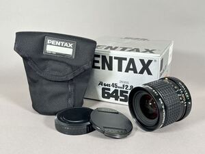 美品 動作確認済 PENTAX　ペンタックス　SMC PENTAX-A 645 1:2.8 45mm ソフトケース付 箱付