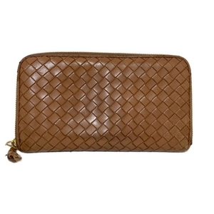 ボッテガヴェネタ BOTTEGA VENETA 長財布 114076 ジップアラウンドウォレット レザー ブラウン ラウンドファスナー 財布