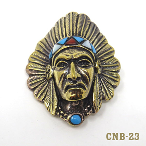 真鍮コンチョ　「ネイティブアメリカン」　BRASS NATIVE AMERICAN CONCHO　ねじ式　CNB-23