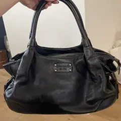 kate spade 黒 レザー バッグ