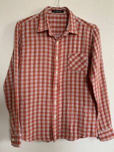 長袖シャツ チェックシャツ 赤/ Lサイズ