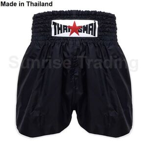 送料無料 新品 THAISMAI ムエイタイ キックボクシング パンツ XLサイズ ユニセックス ブラック ショーツ ボクシング MMA 格闘技 スポーツ