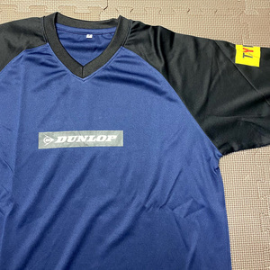 DUNLOP　ダンロップ　長袖Tシャツ　ネイビー／ブラック　フリーサイズ　Vネック　ロンT