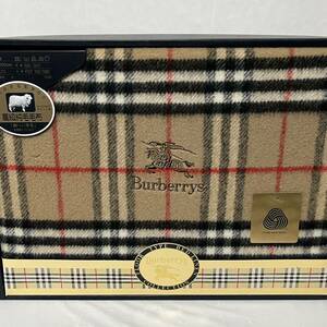 美品未使用　Burberrys BURBERRY バーバリー ノバチェック　キャメル　高級純毛毛布 140×200cm 西川産業 