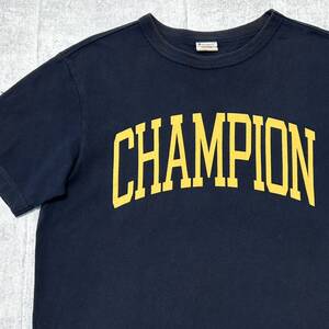 Champion ビッグロゴ デカロゴ Tシャツ 袖ワンポイント チャンピオン　　80s トリコタグ プリントタグ ヴィンテージ復刻 玉10242