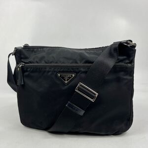 1円〜【入手困難品】 PRADA プラダ ショルダーバッグ ブラック 黒 ナイロン 三角ロゴ 斜め掛け カメラバッグ メンズ レディース