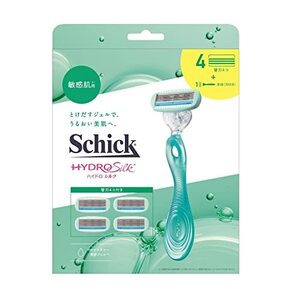 Schick(シック) ハイドロシルク 敏感肌用 コンボパック(ホルダー(刃付き)+替刃4コ) 女性 カミソリ グリーン