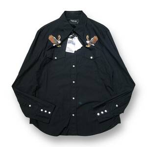 07AW NUMBER (N)INE LOVE期 Hawk Embroidery Long Shirt 鷹刺繍 長袖シャツ ブラック SIZE 4 タグ付 ナンバーナイン 店舗受取可