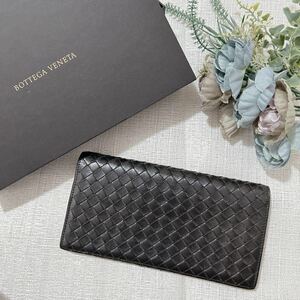 BOTTEGA ボッテガ イントレチャート 長財布 札入れ 二つ折り財布 黒