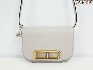 デルヴォー DELVAUX Lingot ランゴー スモール Alpina Calf Mistral ライトグレー AA0596BKN040JDG 極美品 ショルダーバッグ