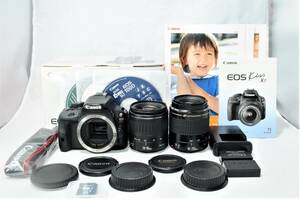 ★箱付美品★ キャノン Canon デジタル一眼レフカメラ EOS Kiss X7 ダブルレンズセット ■ M-27MA24-1794