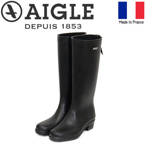 AIGLE (エーグル) ZZFNB66 MYRICA レディース ロングラバーブーツ 001 NOIR AGL051 37-約23.5cm