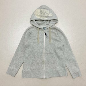 ●THE NORTH FACE ザノースフェイス パーカー フーディー フルジップ NTW61955 刺繍 裏起毛 コットン グレー系 サイズM メンズ 0.48kg●