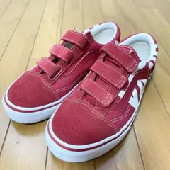 VANS オールドスクール　ロゴ　ベルクロ　レッド　22.5cm